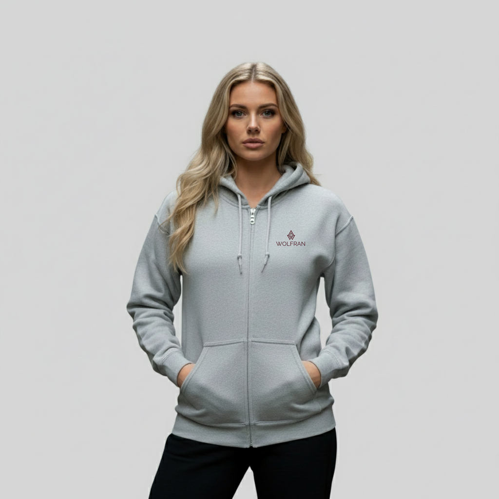 SUDADERA CON CAPUCHA Y CREMALLERA COMMUNITY GRAY - BROWN