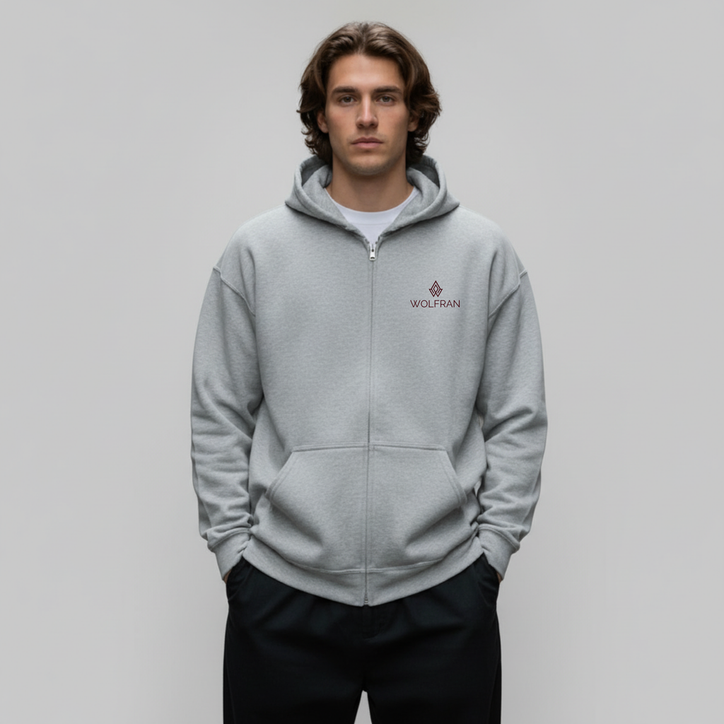 SUDADERA CON CAPUCHA Y CREMALLERA COMMUNITY GRAY - BROWN