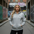 SUDADERA CON CAPUCHA Y CREMALLERA COMMUNITY GRAY - BROWN