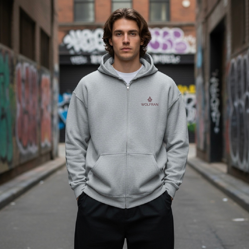 SUDADERA CON CAPUCHA Y CREMALLERA COMMUNITY GRAY - BROWN