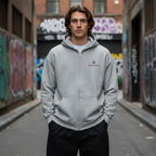 SUDADERA CON CAPUCHA Y CREMALLERA COMMUNITY GRAY - BROWN