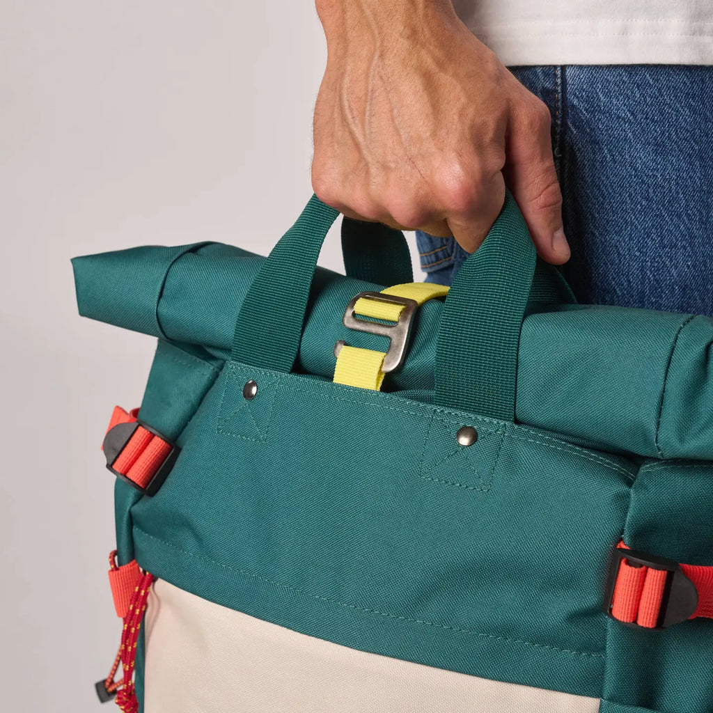 Mochila enrollable - Verde y Marfil