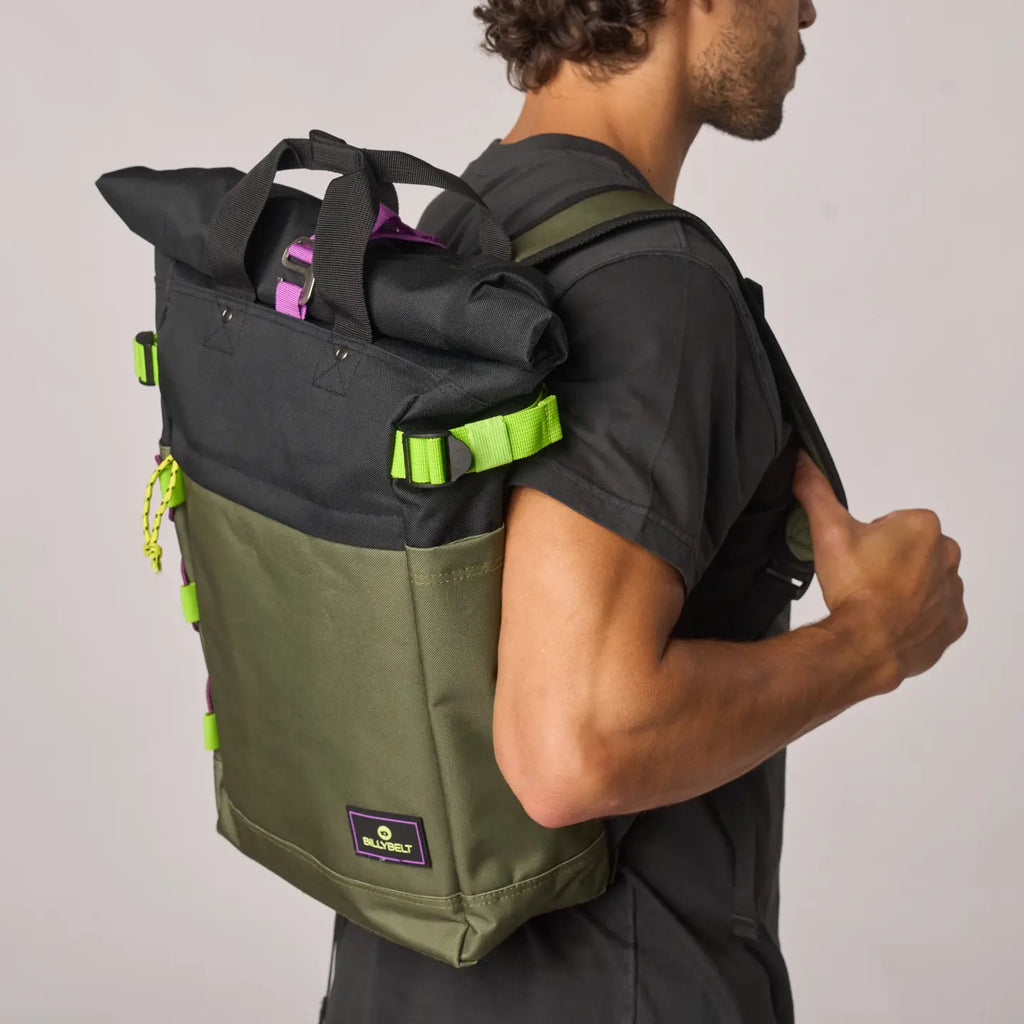 Mochila enrollable - Caqui y Negro