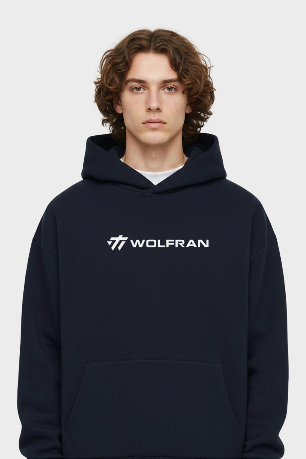NAVY EMBLEM HOODIE