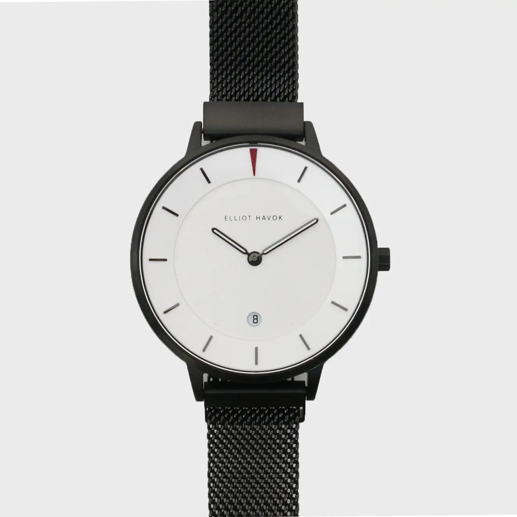 RELOJ PIANO NEGRO MALLA MINIMALISTA 38mm