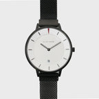 RELOJ PIANO NEGRO MALLA MINIMALISTA 38mm