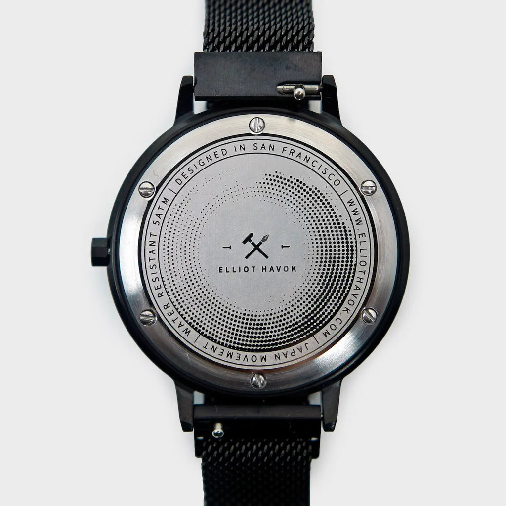 RELOJ PIANO NEGRO MALLA MINIMALISTA 38mm