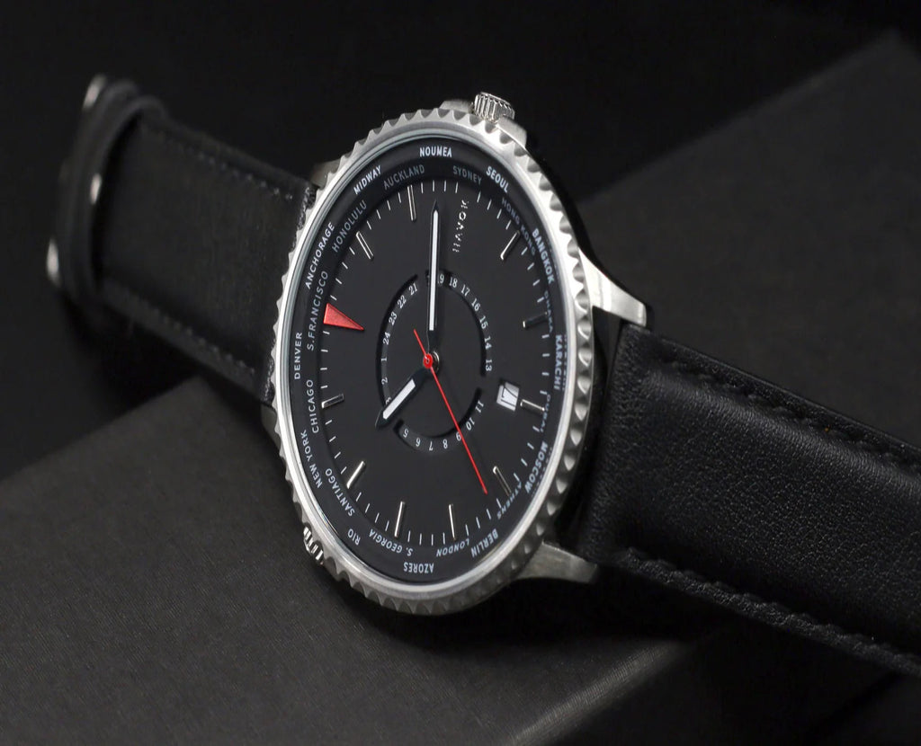 RELOJ WORLD TRAVELLER ONYX NEGRO 42mm