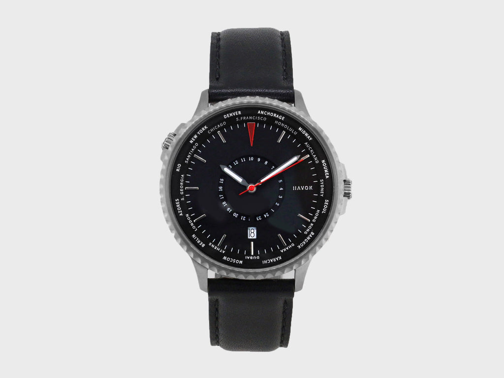 RELOJ WORLD TRAVELLER ONYX NEGRO 42mm
