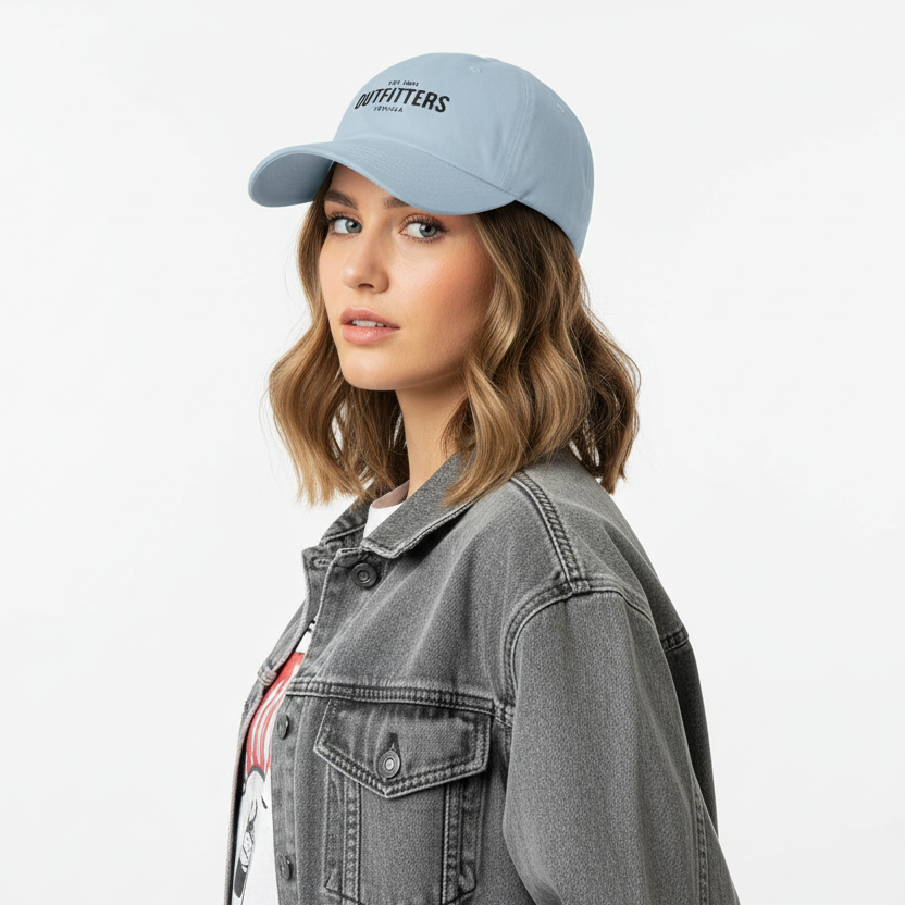 Modelo femenina - Gorra Azul Claro
