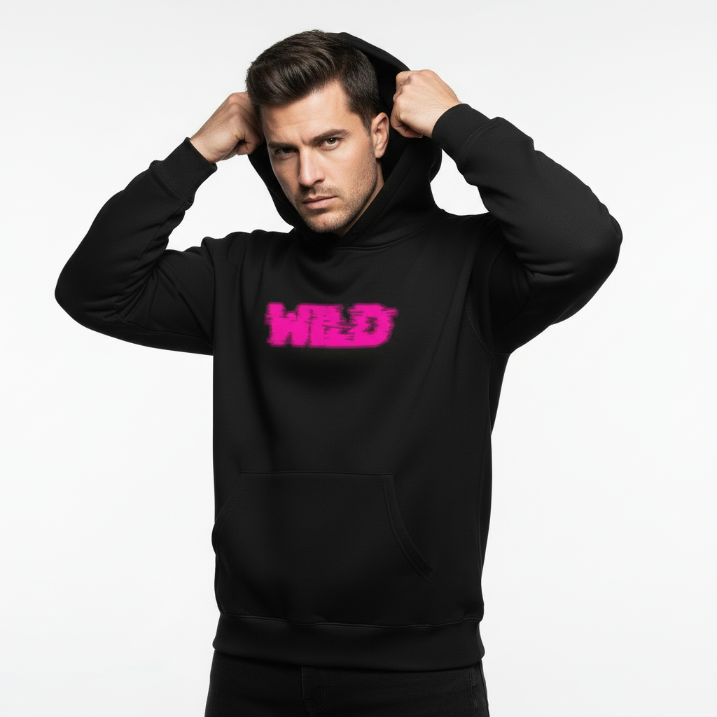Modelo masculino con sudadera negra