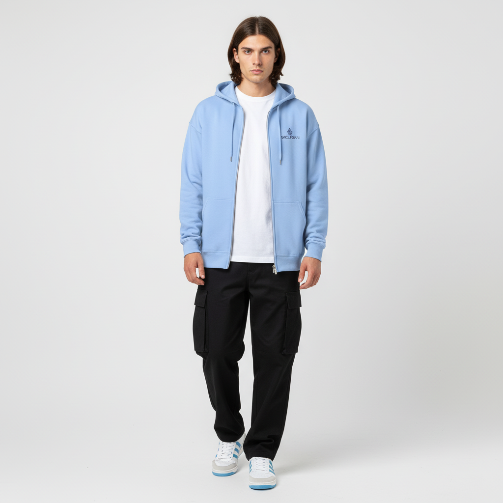 SUDADERA CON CAPUCHA Y CREMALLERA COMMUNITY SKY