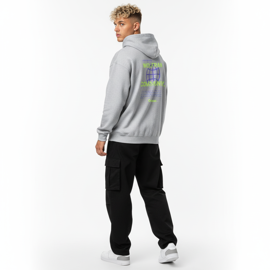 SUDADERA CON CAPUCHA Y CREMALLERA COMMUNITY GRAY