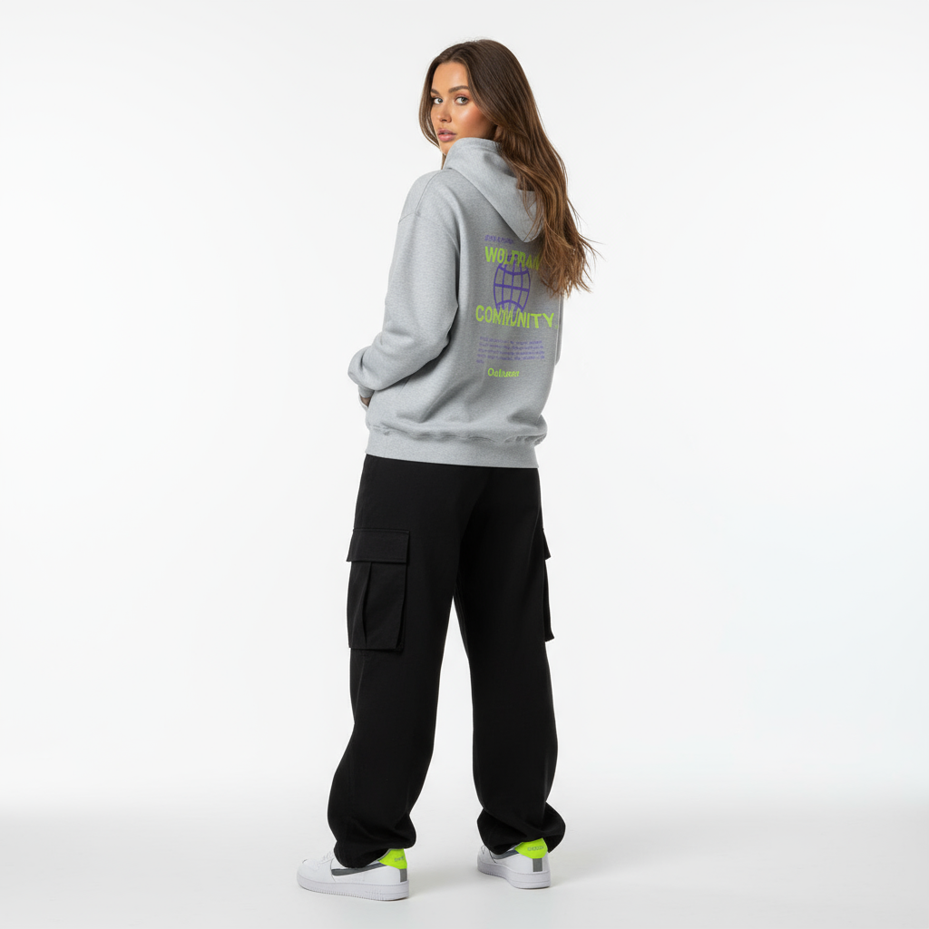 SUDADERA CON CAPUCHA Y CREMALLERA COMMUNITY GRAY